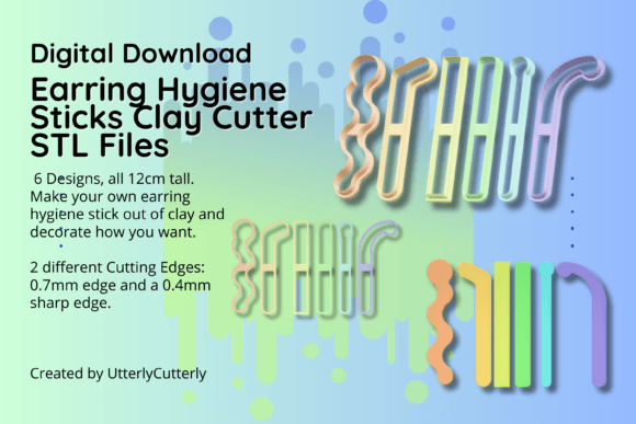 Download Earring Hygiene Try on Stick Clay Cutter - Hygiene Collection
