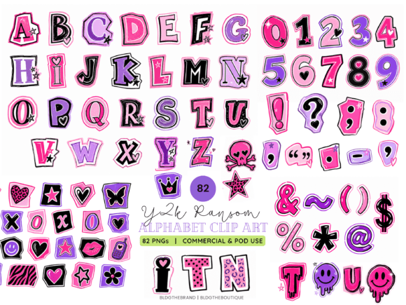 Download Y2k Baddie Ransom Note Letters Clip Art - Note Collection