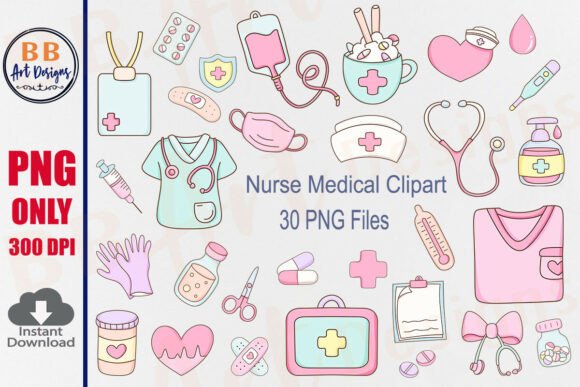 Download Retro Medical Nurse Clipart PNG Hospital - Medical Collection