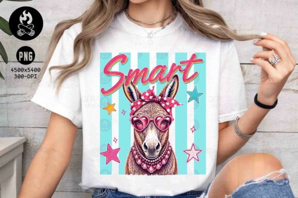 Download Smart Donkey Pink Bow Animal Summer Png - Smart Collection