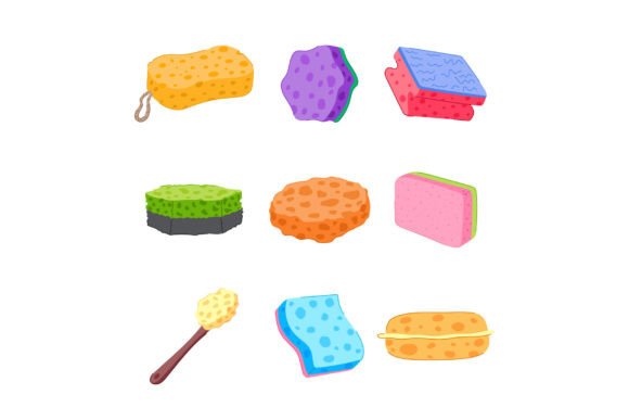 Download Sponge Hygiene Set Cartoon Vector Illust - Premium Resources