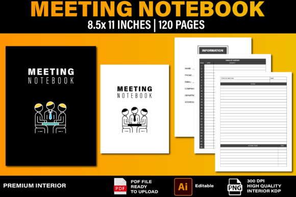 Download Meeting Notebook Planner KDP Interior - Note Collection