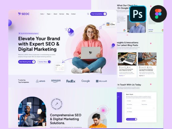 Download SEO &amp; Digital Marketing Figma Design PSD - Seo Collection