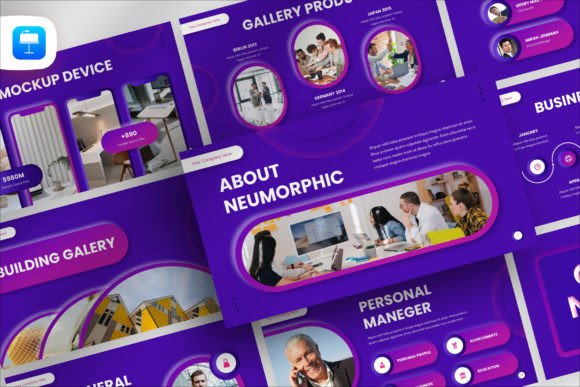 Download Neumorphic Business Keynote Template - Note Collection