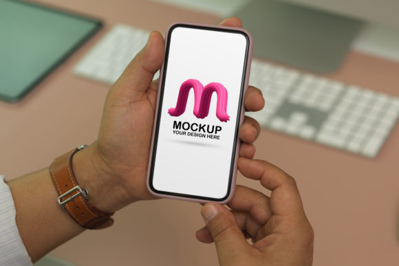 Download Mock Up Smartphone in Businessman's Hand - Smart Collection